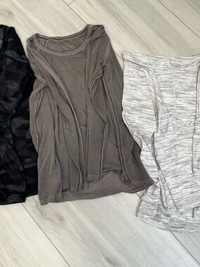 Athleta + Lululemon 3 Pack BUNDLE Long Sleeve Layering Tees Athleisure Gorpcore